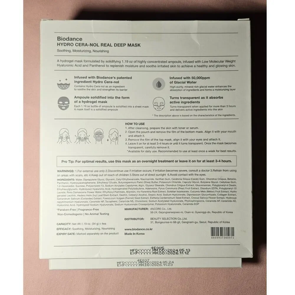 Biodance Hydro Cera-nol Real Deep Mask